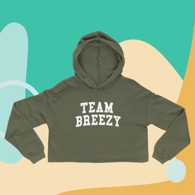 Official Chris Brown TEAM BREEZY ARCH CROP Popover Hoodie ChrisBrown