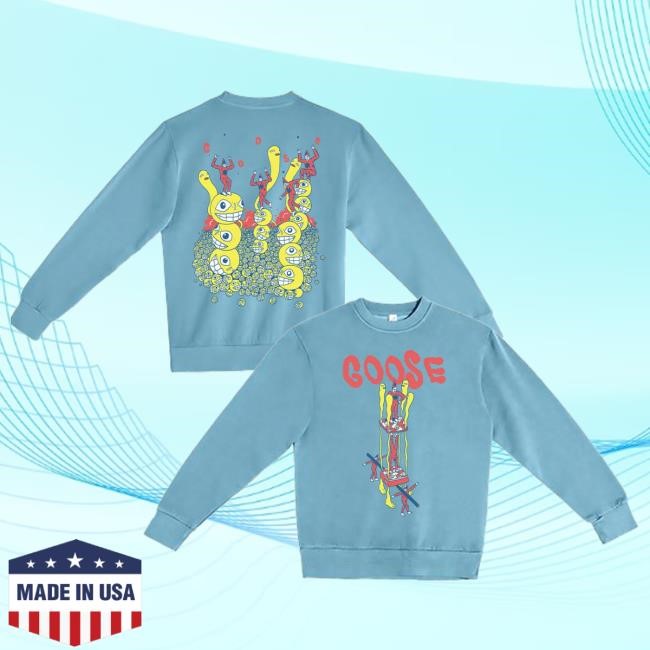 Official Goose The Band Merch Store Smiley Heads Crewneck Sweatshirt GooseTheBand