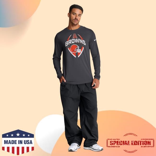 Official Men's Nike Anthracite Cleveland Browns Primetime Legend Icon Long Sleeve Shirt