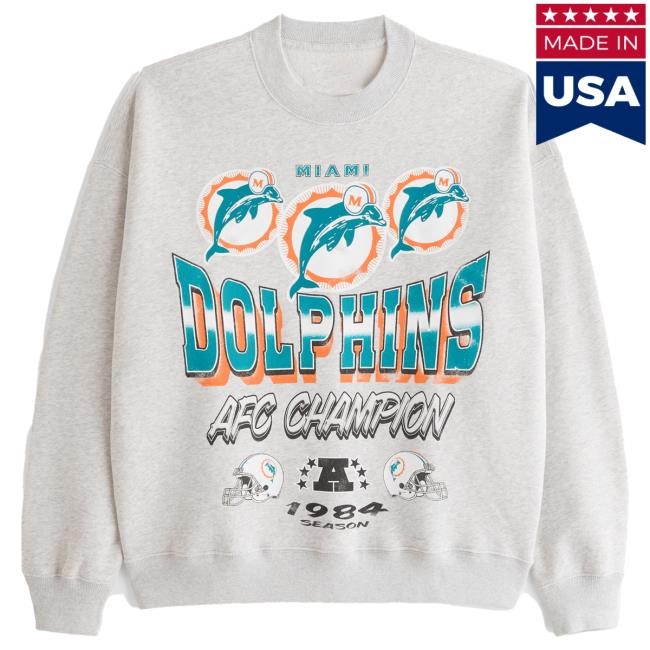 Official Abercrombie And Fitch Apparel Miami Dolphins Graphic Sweatshirts NFL by Abercrombie