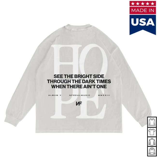 Official Nathan John Feuerstein Nf Merch Store Cement "Hope" Long Sleeve Tee Shirt Nf Real Music Shop