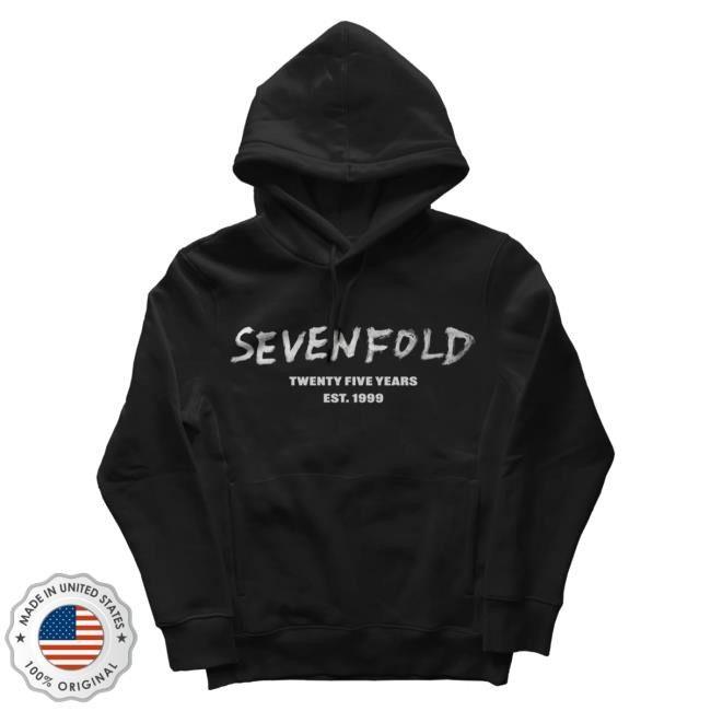 Official Avenged Sevenfold Apparel Merch Sevenfold 25th Anniversary Pullover Hoodie A7X World