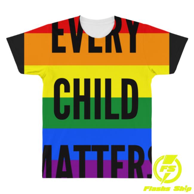 Official Artist Shot Every Child Matters Pride Flag All Over Print T-Shirts Artistshot
