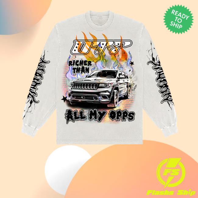 Otfgear Lil Durk Merch Richer Than My Opps White Long Sleeve Shirt