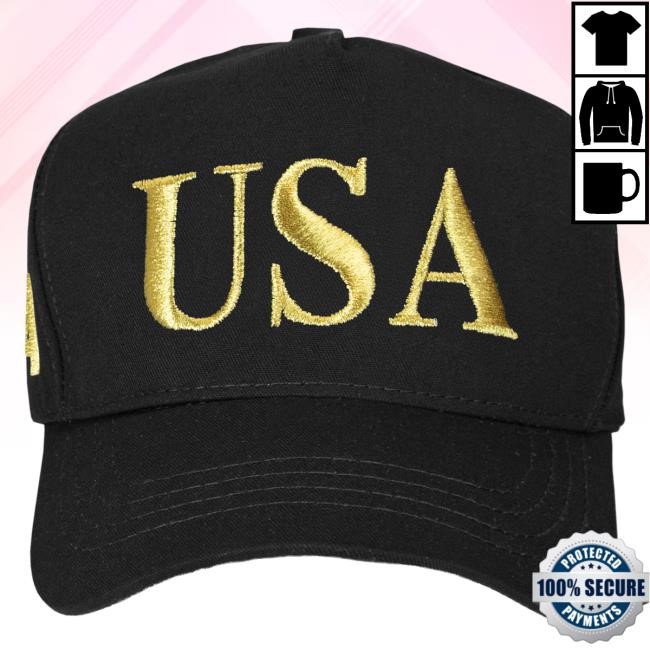 Official Donald Trump Merch Store USA 45-47 Hat Black/Gold