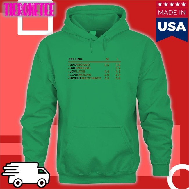 Poorly Translated Shirts Felling Bad Ricano Sad Presso Joy Latie Love Mocha Sweet Macchiato Edition Limited Tee Translatedtees
