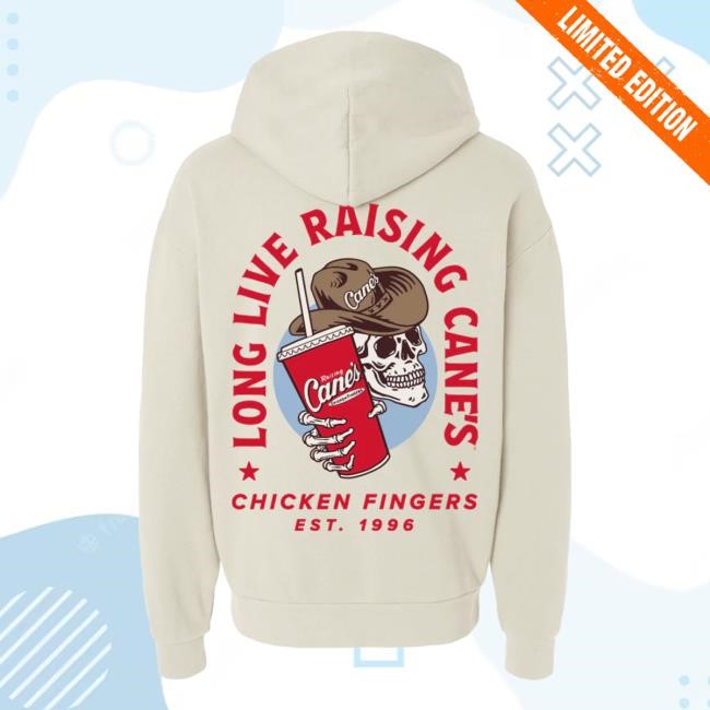 Raising Cane's Cowboy Skull Hoody Long Live Raising Cane's