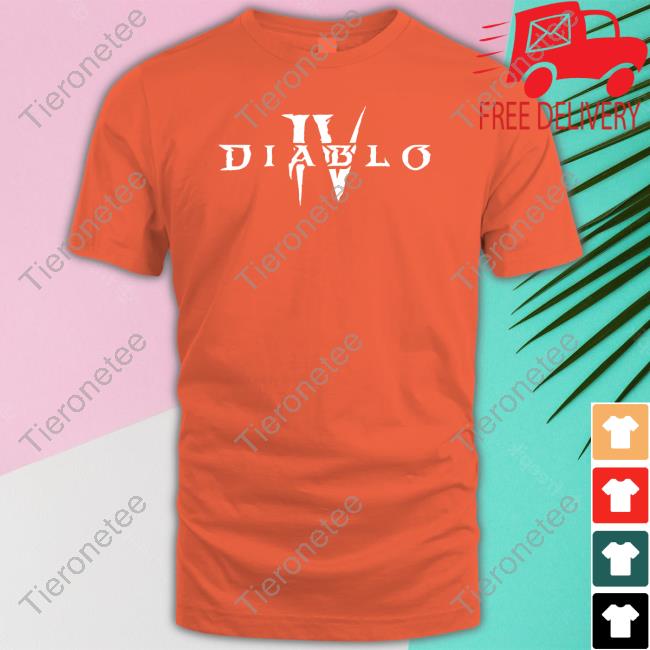 Diablo 4 Merch Diablo Iv White Core Logo Black Long Sleeve T Shirt