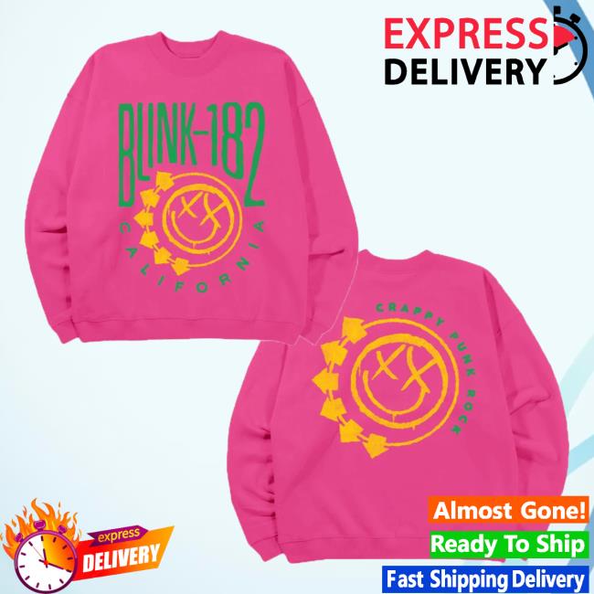 Official Blink 182 Merch Smiley california crappy punk rock Crewneck Sweatshirt