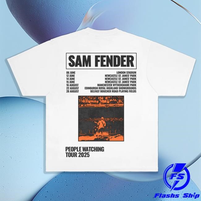 Official Sam Fender Merch White Stadium Tshirt