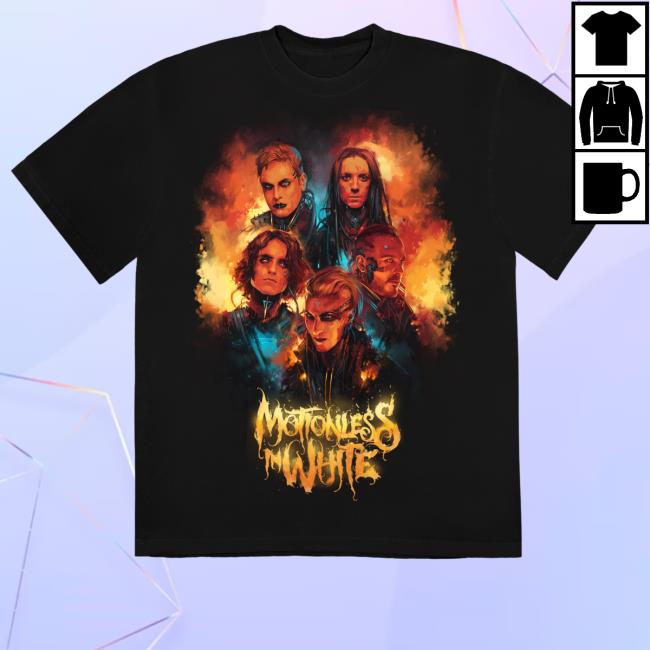 Motionless In White Merch The Dark Horizon Tour Flames Tee