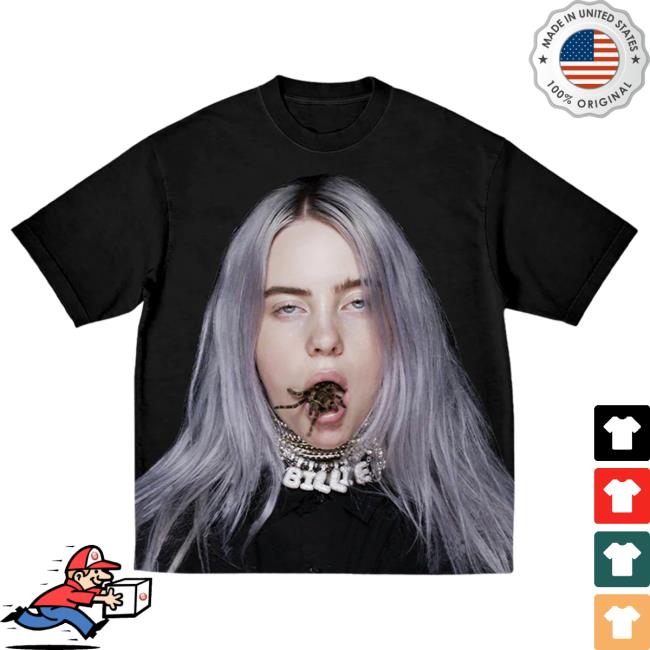 Official Interscope Records Billie Eilish Merch Store Billie Eilish Tarantula Mouth Hot Shirt Billie Eilish Apparel Clothing Shop