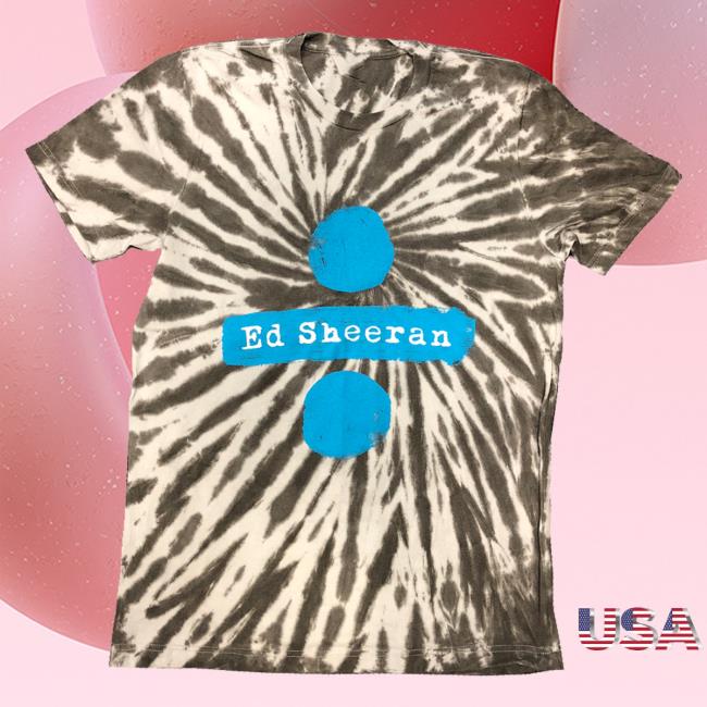 Official Ed Sheeran HQ Clothing Store Shop Spin Tie Dye Grey Shirts EdSheeran Merch Tie-Dye Teddysphotos