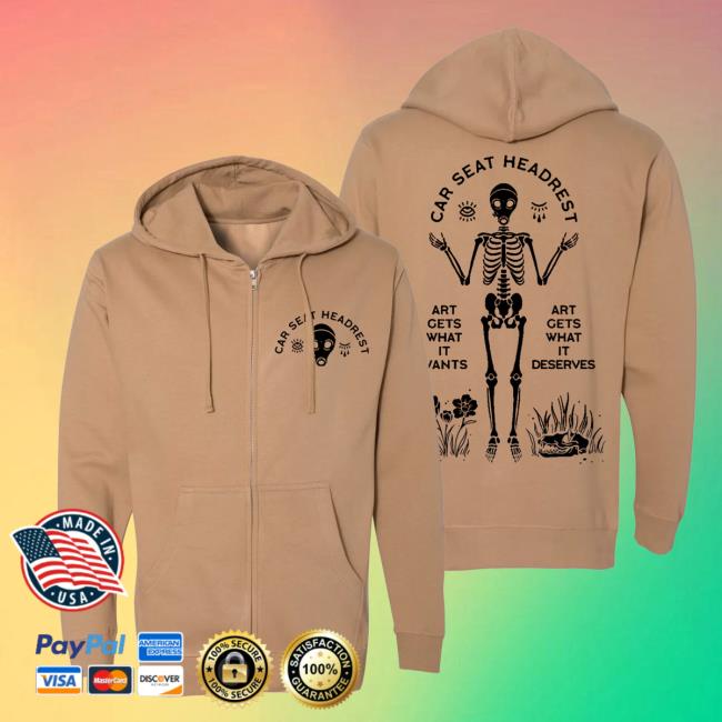Official Car Seat Headrest Merch Art Gets What It Wants Zip Hoody