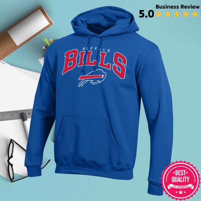 Fanatics Buffalo Bills Champion Powerblend Hoodie Red Buffalo Bills Champion Arch Over Layer