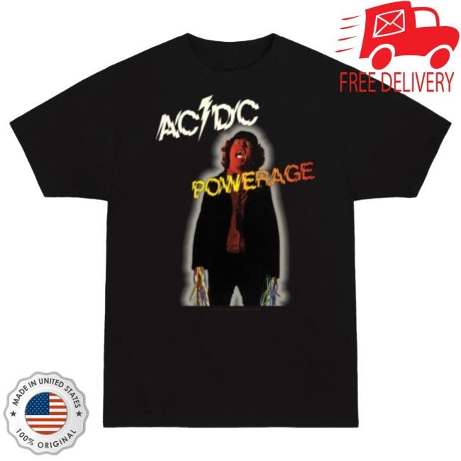 Official Ac Dc Merch Store AC/DC Powerage Black Attractive Shirt Ac Dc Shop Acdc Clothing
