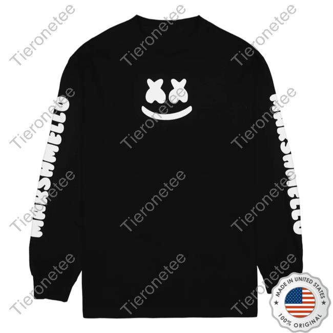 Official Marshmello Music Clothing Store Shop Smile Bar L/S Hoodie Black Marshmellomusic Merch