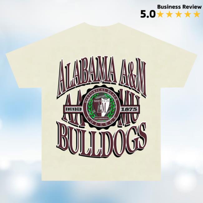 Official Black College Union Alabama A&M Retro 90S Crest T Shirt Ivory [Aamu]