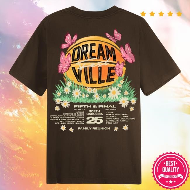 Official Dreamville Festival DV 25 Basketball Mocha Lineup Shirt