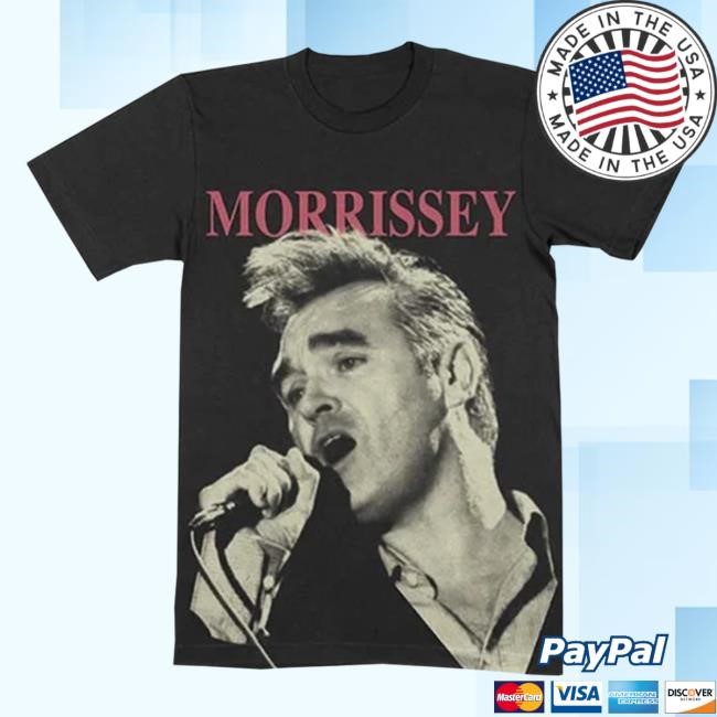 Morrissey Official Merch Store Shop Singing Face Black T-Shirts David Marcus