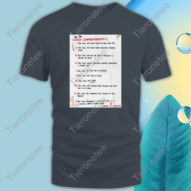 Official Chess n Checks The Ten Kick Commandments Tee