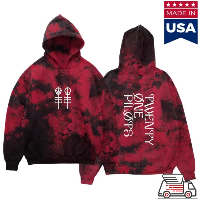 Official Twenty One Pilots Merch Store Keys Red Wash Hoodie