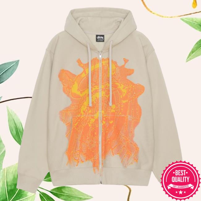 Stussy Clothing Store Shop Merch Web Zip Up Pullover Hoodie Khaki Apparel