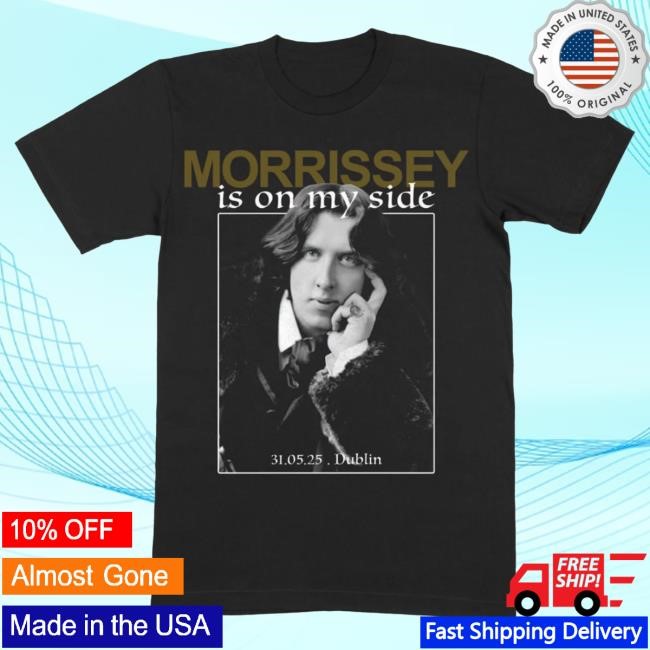 Official Morrissey Merch Store On My Side 2025 Dublin Event New Shirt Black