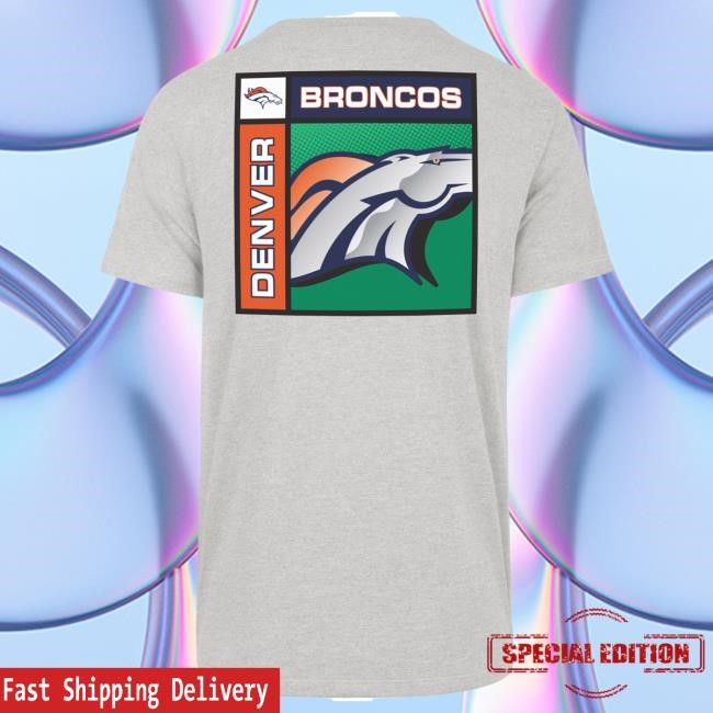 Official Denver Broncos Shop Men's '47 Gray Denver Broncos Chrome Plate Franklin Tees DenverBroncos