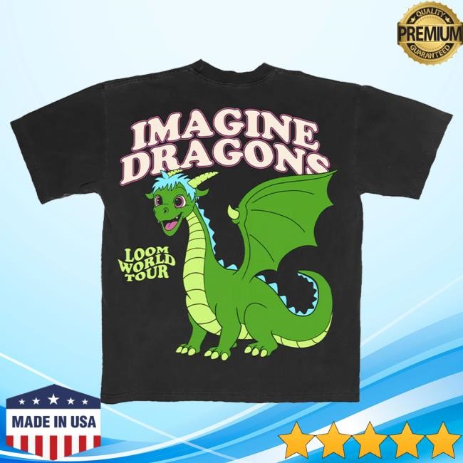 Official Imagine Dragons Merch Store Shop Imagine Dragons Black Cartoon Dragon Shirt New ImagineDragons