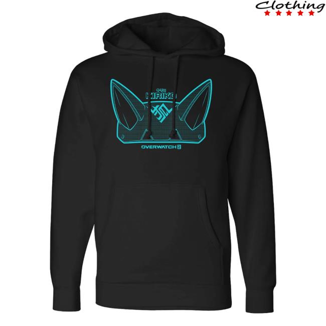 Official Blizzard Merch Store Overwatch 2 Kiriko Fox Ears Black Popover Hoodie