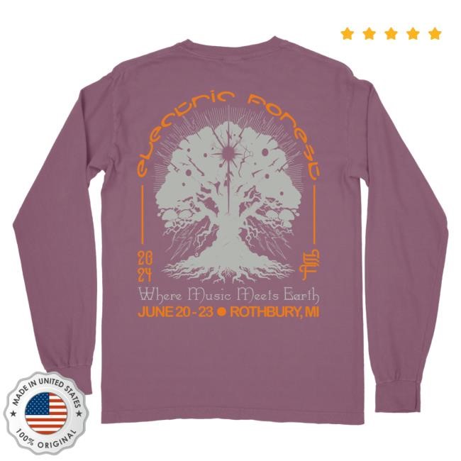 2025 Forest Goods Where Music Meets Earth Long Sleeve Tee Shirt Electric Forest Festival Official