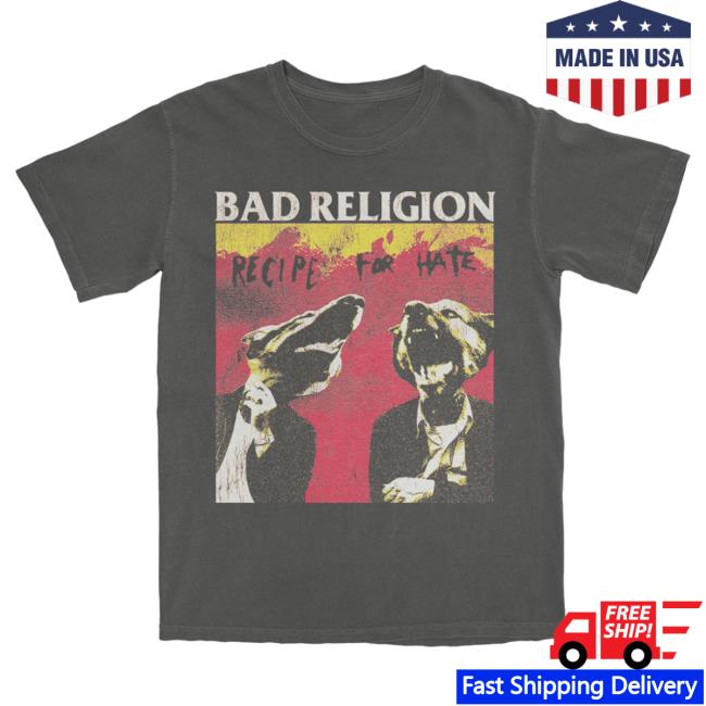 Official Kings Road Merch Store Bad Religion Distressed Recipe For Hate T-Shirt (Pepper) BadReligion Kings Road Shop