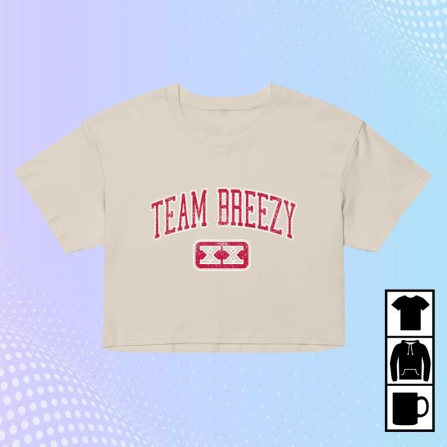 Chris Brown Team Breezy Tailgate Women's Croptop Tshirt Beige