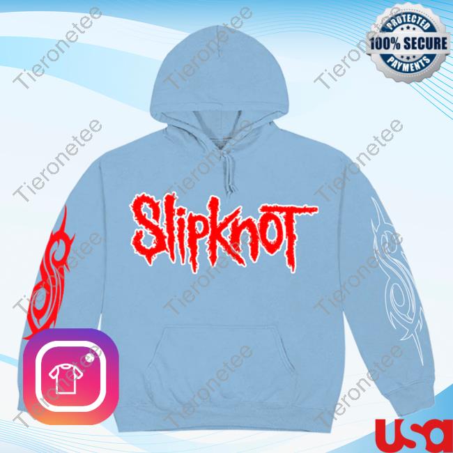 Official Slipknot Apparel Clothing Shop Store Slipknot Logo '22 Tour Blue Hooded Sweatshirt Slipknotmerch Merch