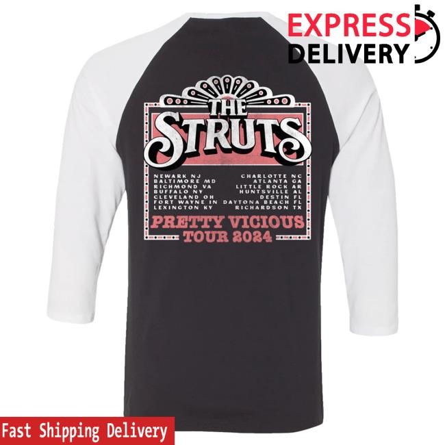 Official The Struts Store Shop Spring 2024 Pretty Vicious Skully Band Raglan Long Sleeve Tshirt