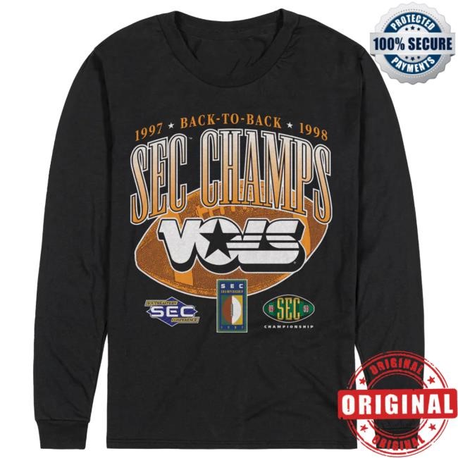Tour Tennessee Football Back-to-Back SEC Champs Long Sleeve Stadium Homefield Apparel Tennessee Football Back-to-Back Champs
